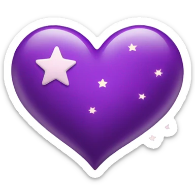 heart purple with stars sticker