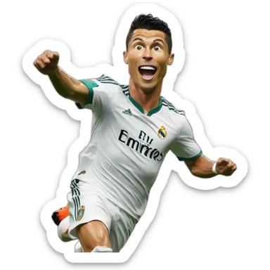 Cristiano ronaldo celebrating a goal sticker