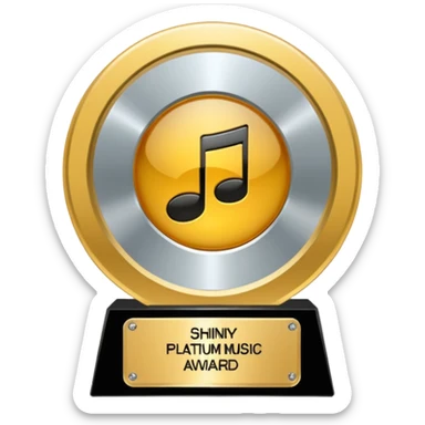 A platinum music award plaque sticker