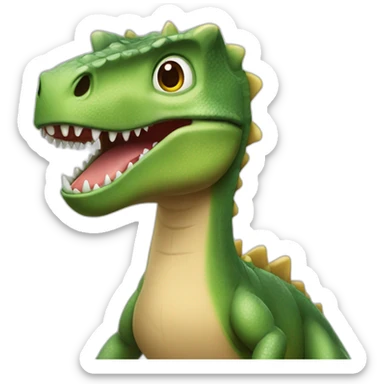 Dino qui tapote l'écran sticker