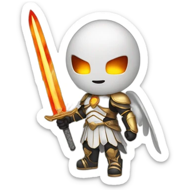 Fiery Angel with a sword sticker
