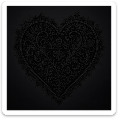 gothic heart with black lace sticker