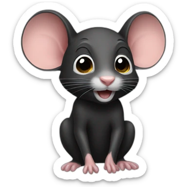 Ratón negro sticker