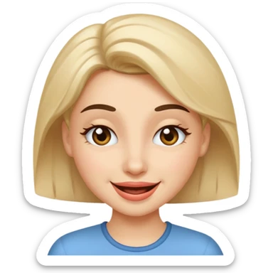 Leyla as a winking emoji, playful and friendly sticker