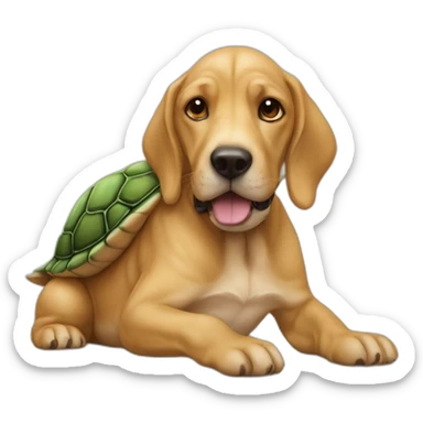 Chat sur un chien qui est sur une tortue  sticker