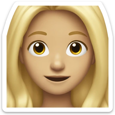 blonde longhair girl sayig hi and smiling sticker