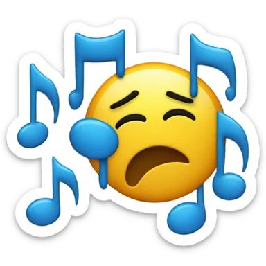 music notes crying sticker
