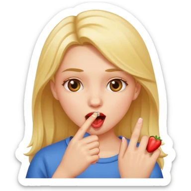 Una chica mordiendo su dedo  sticker