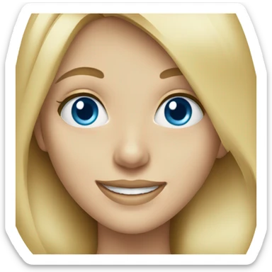 blonde girl smiling Portrait with Blue eyes sticker