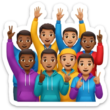 African American crowd of fans at a rap concert sticker