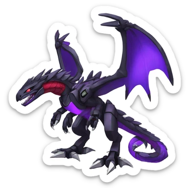  Cool Edgy Black Purple Red Digimon-Fakemon-Raptor-Dragon-Mecha full body sticker