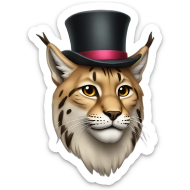 lynx with a top hat sticker