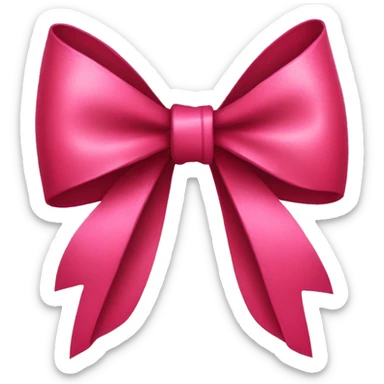 pink ribbon bow with dark red paint on it sticker