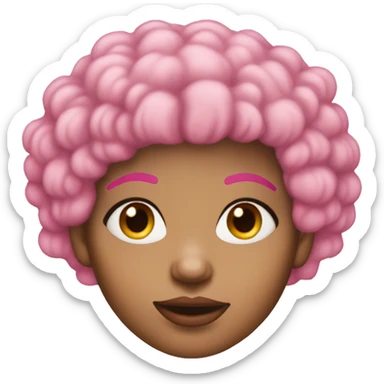 light skin girl with pink afro hair and nose pierced  sticker