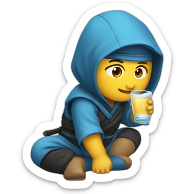 Ninja drinking water sticker