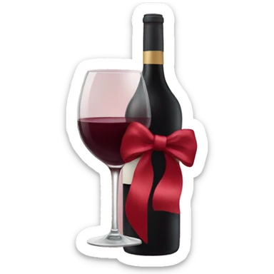 Red Wine bow sticker