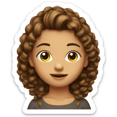 Girl,boucle,brun sticker