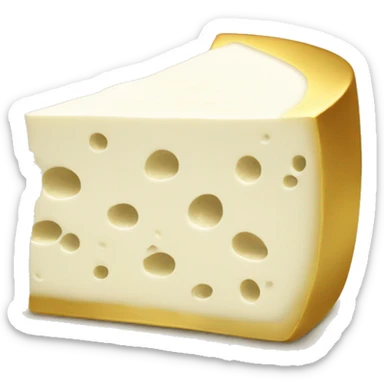 Chic white cheese in a gold plate sticker