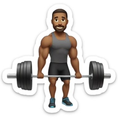 Fit 40 year old man weight lifting  sticker