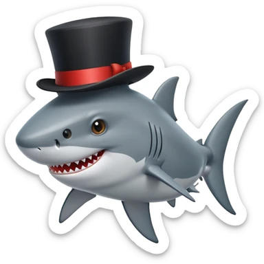 Sharkwith a top hat sticker