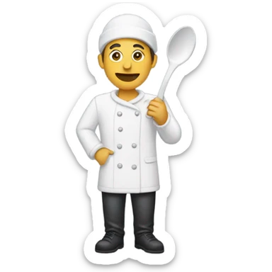 Person with a spoon full of powder sticker