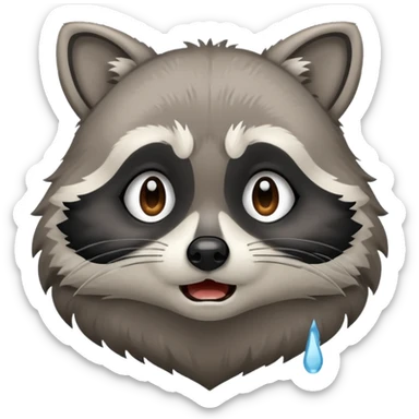 
the raccoon is crying sticker