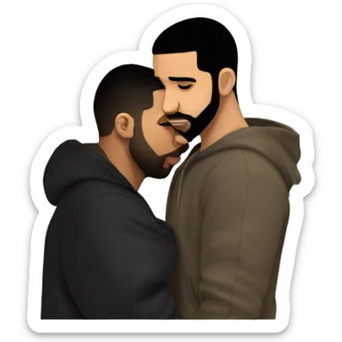 Drake kissing drake sticker