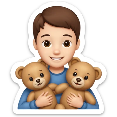 kids with teddy bear sticker