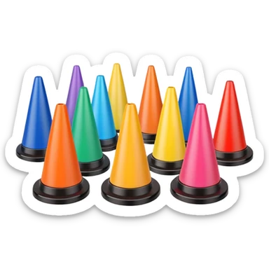 colorful Cone markers
 sticker