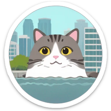 Columbia center Seattle with Pusheen sticker