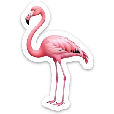 Flamingo, front view sticker