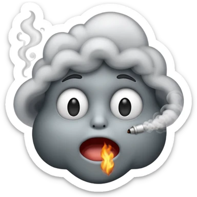 smoke coming from the mouth sticker