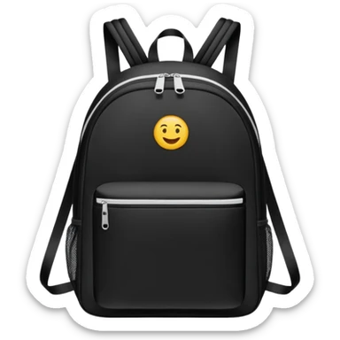 sac a dos de sport noir sans motif et uni sticker