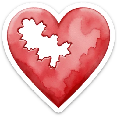 minimalist watercolor heart icon, monochromatic white washes, soft bleeding edges, on textured white paper, serene and emotional, perfect for app icon, transparent background, flat lay --style raw --stylize 150 sticker