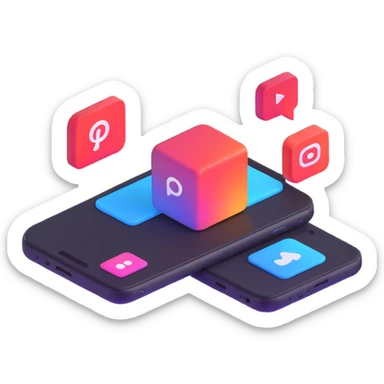 connecting Instagram and YouTube social media accounts, social platforms integration sticker