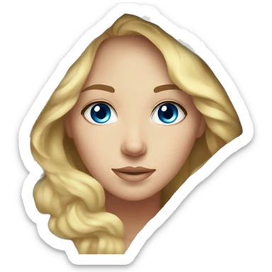 Blue eye, soft waved blonde hair women, with blanket  sticker