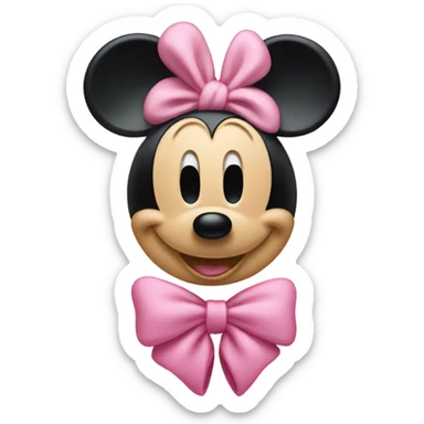 Miky mouse with a pink bow sticker