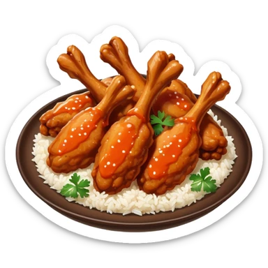 chicken wings buffalo with rice sticker