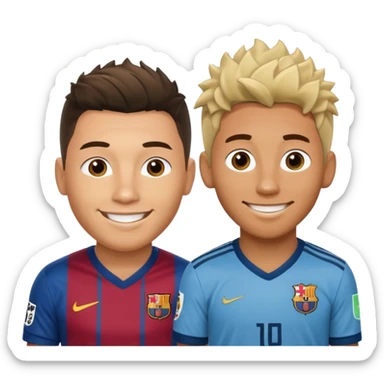 Prime noodle hair ronaldo and prime 2012 messi Smiling in one Photo and make it realistic  sticker