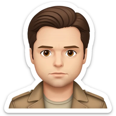 face of Sebastian Stan, neutral expression sticker