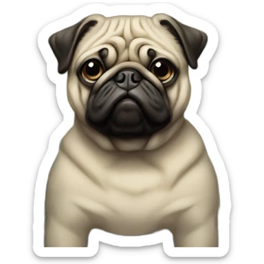 A cyberpunk pug in Art Nouveau style during 1910 sticker