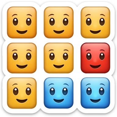 5 bileşik kare sticker