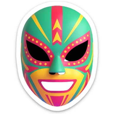 luchador ski mask, colorful mexican wrestling mask sticker