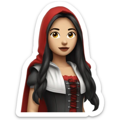 red-ridding-hood-girl-with-long-black-strait-hair-with-white-break sticker