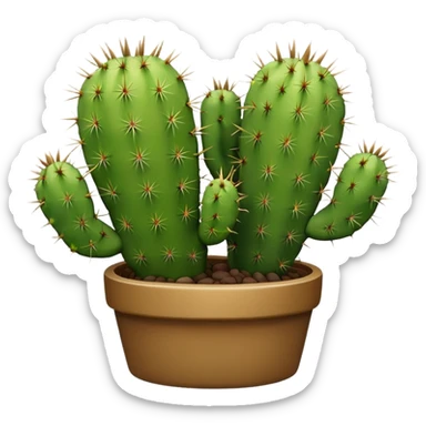 green cactus, cute, minimal sticker