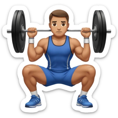 Guy squating without a dumbell sticker