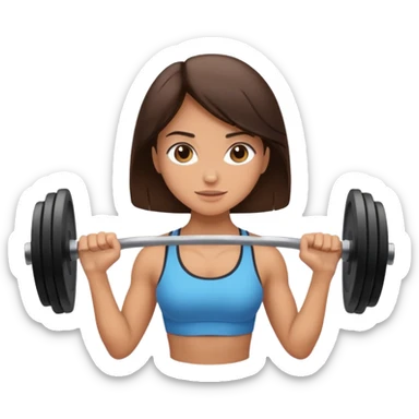 brunette girl lifting weights sticker