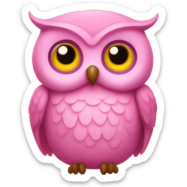 Pink owl sticker