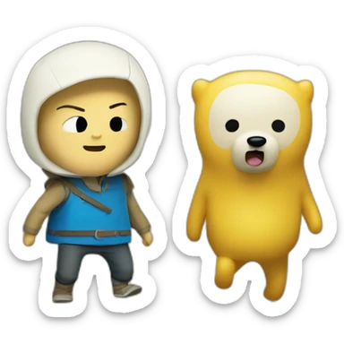 finn the human and jake the dog sticker