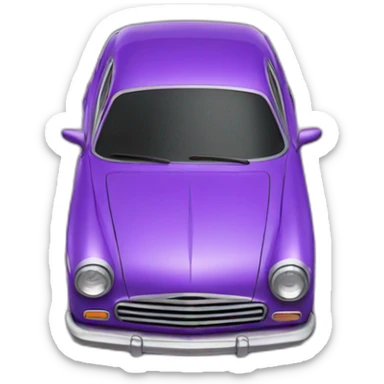purple car top front view sticker